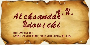 Aleksandar Udovički vizit kartica